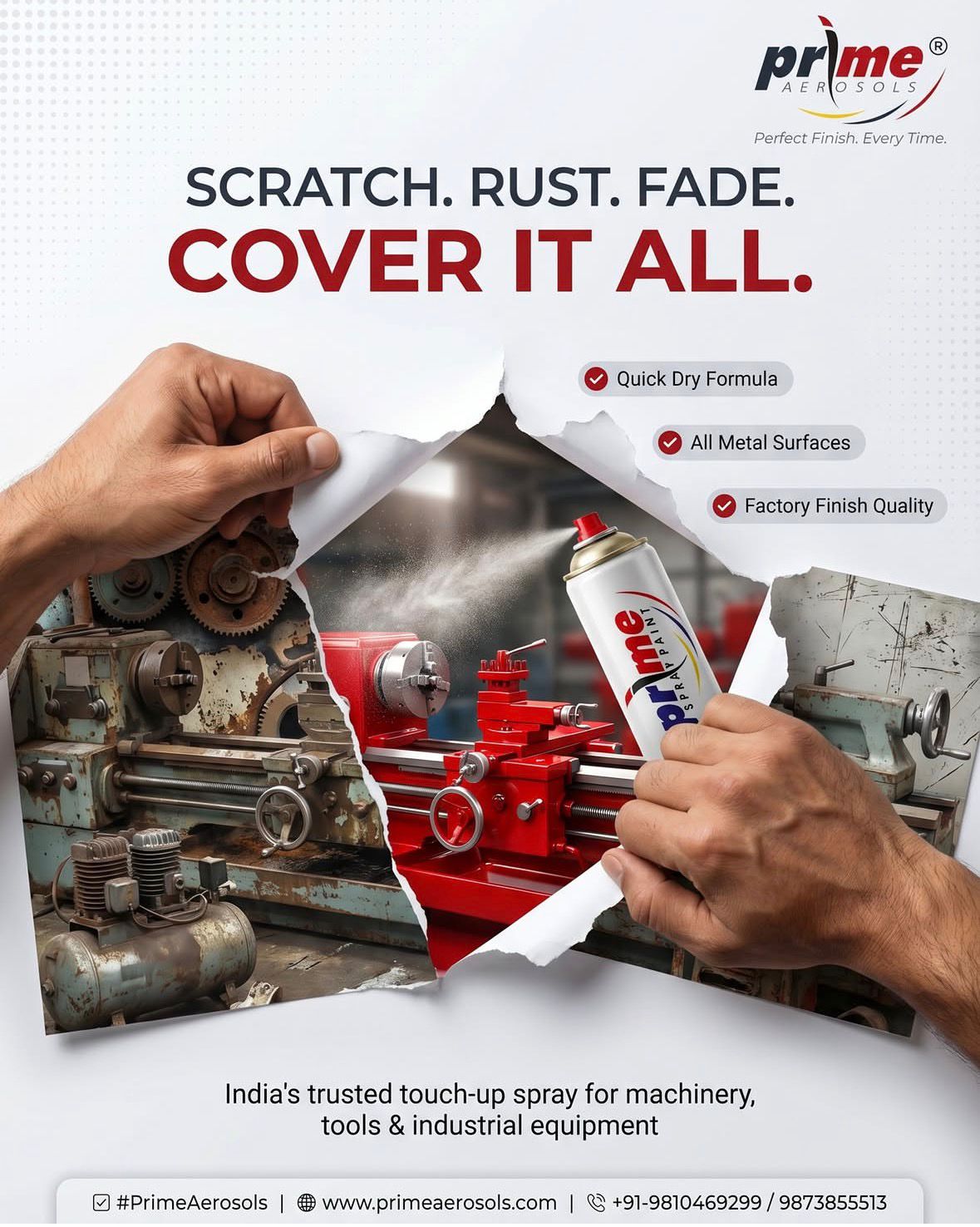 Designer metal door spray paint application