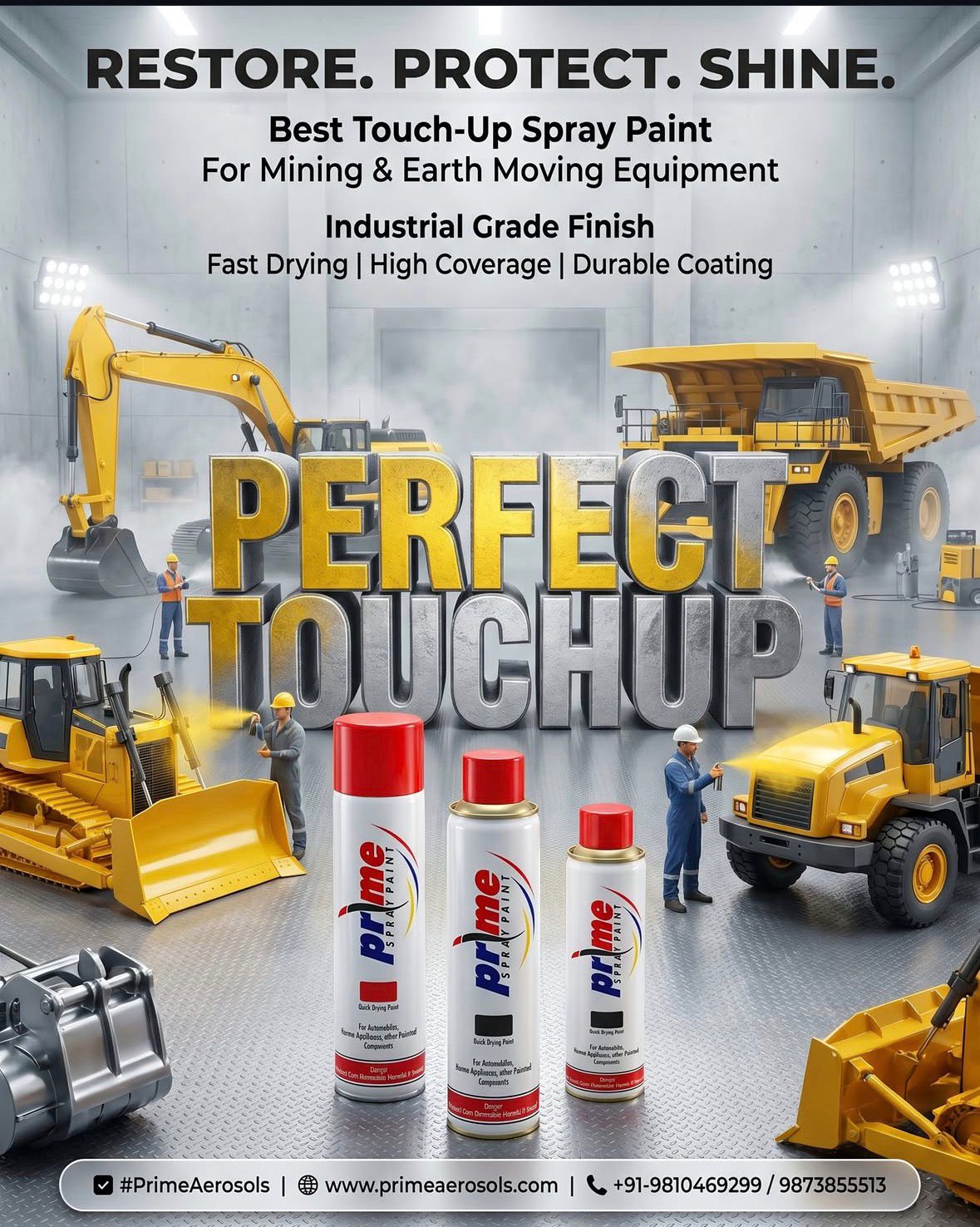 Prime Aerosols industrial spray paint application detail